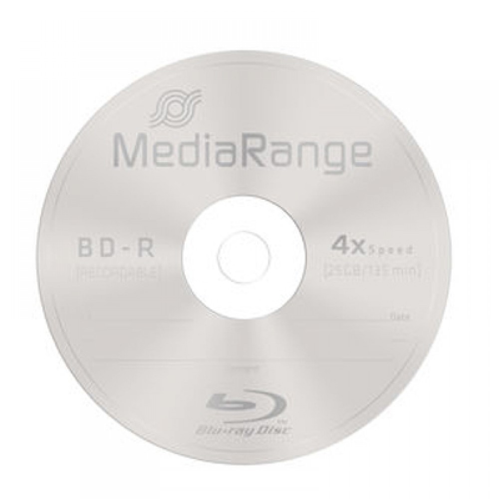 MediaRange Blu Ray BD R 25 GB Labelled 4x 25 Pcs In Cakebox