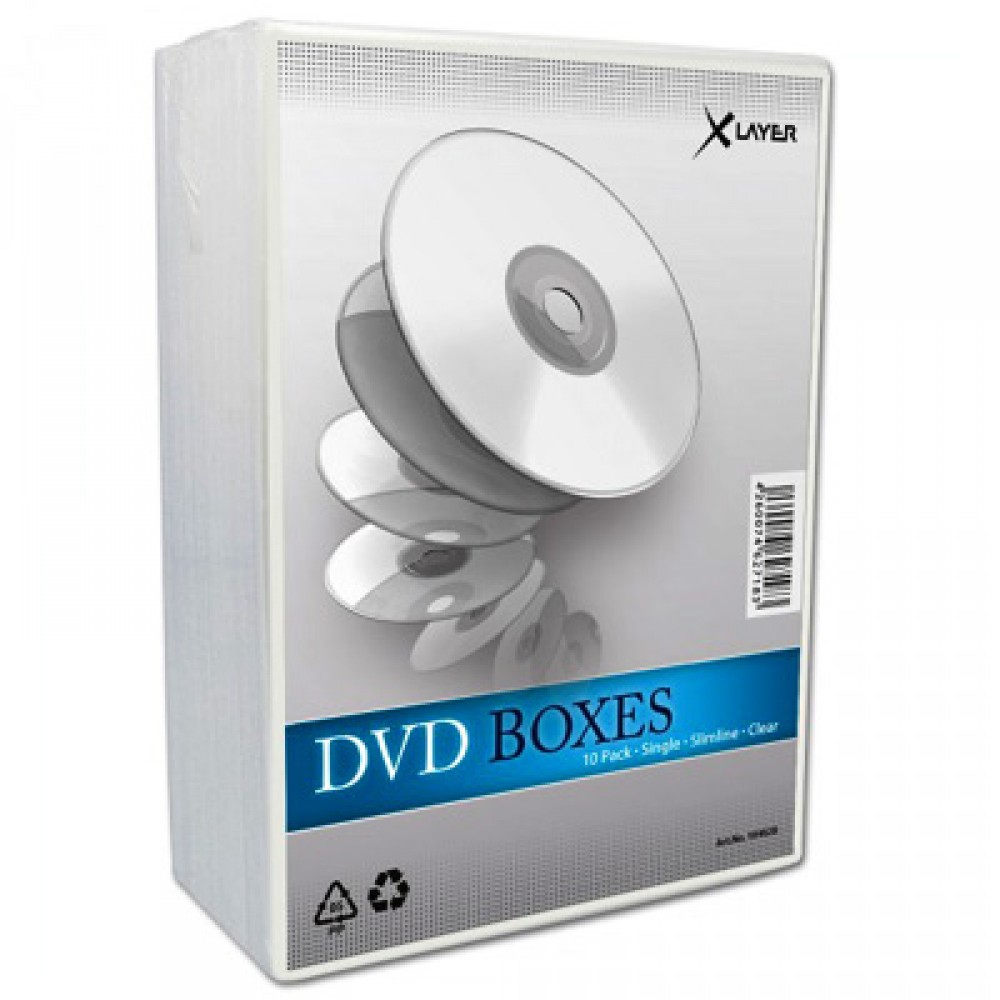 Xlayer Dvd Box Slim For 1 Cd Dvd 6 Mm Transparent 10 Pcs